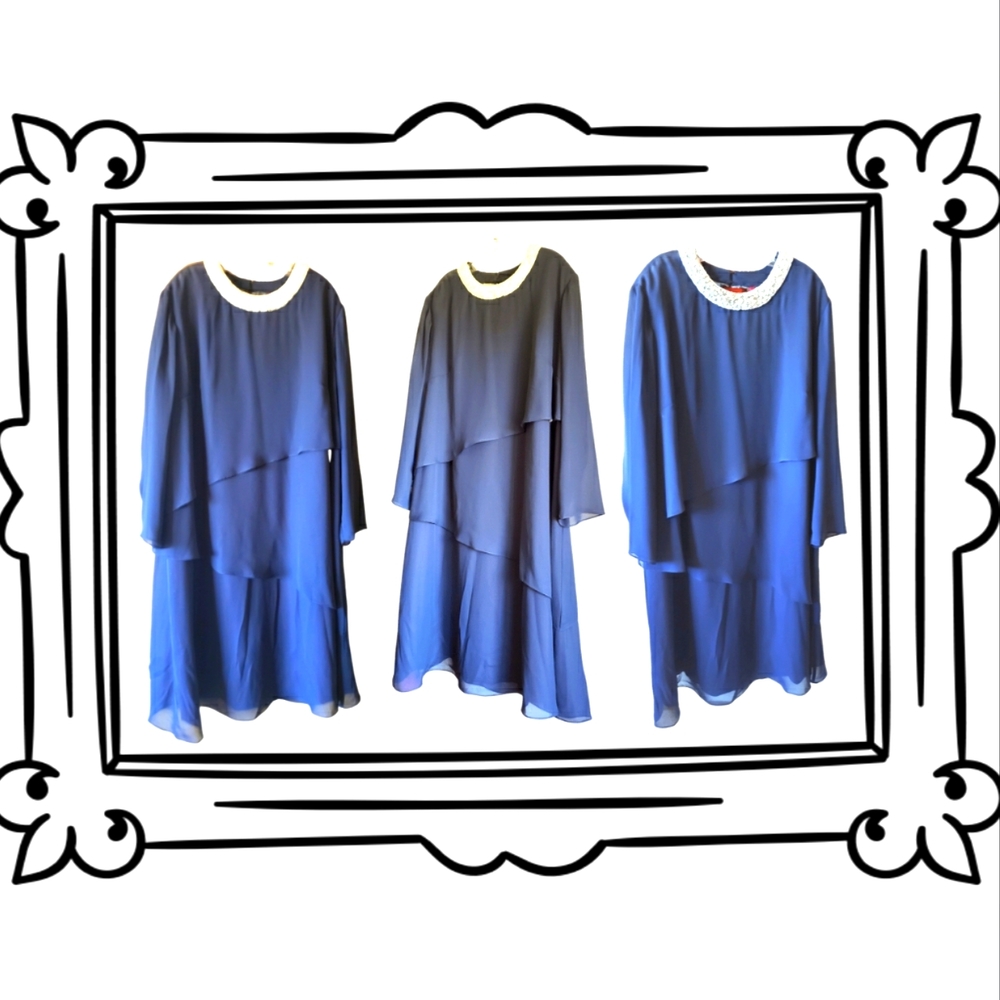 🔥👗EUC/"CANDLELIGHT & CHAMPAGNE" DRESS-NAVY 👗